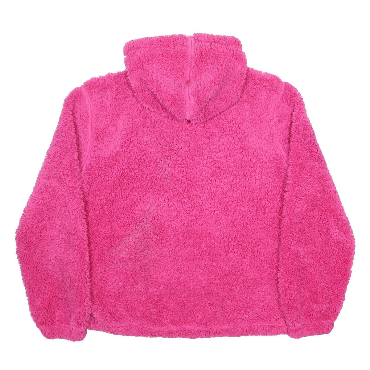 FILA Womens Pink Hooded Pullover L Soft Plush Hoodie Logo Sweatshirt
