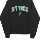 CHAMPION Mens Black Ivy Tech Pullover Hoodie S Cotton Blend Casual Sweatshirt