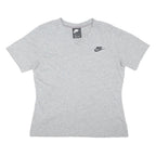 NIKE Womens Grey V-Neck T-Shirt S Cotton Blend Casual Sportswear