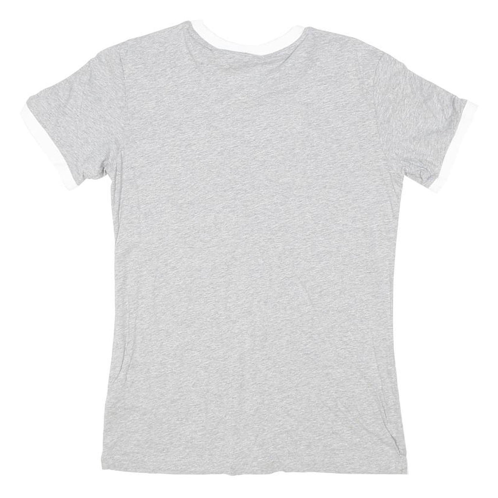 ADIDAS ORIGINALS Womens Grey & White Graphic T-Shirt UK 10 Short Sleeve Crew