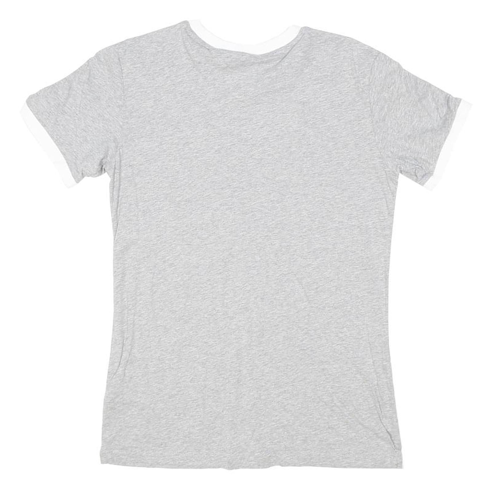 ADIDAS ORIGINALS Womens Grey & White Graphic T-Shirt UK 10 Short Sleeve Crew