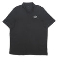 PUMA Mens Black Short Sleeve Plain XL Polo Shirt Cotton Blend Casual Sportswear