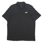 PUMA Mens Black Short Sleeve Plain XL Polo Shirt Cotton Blend Casual Sportswear