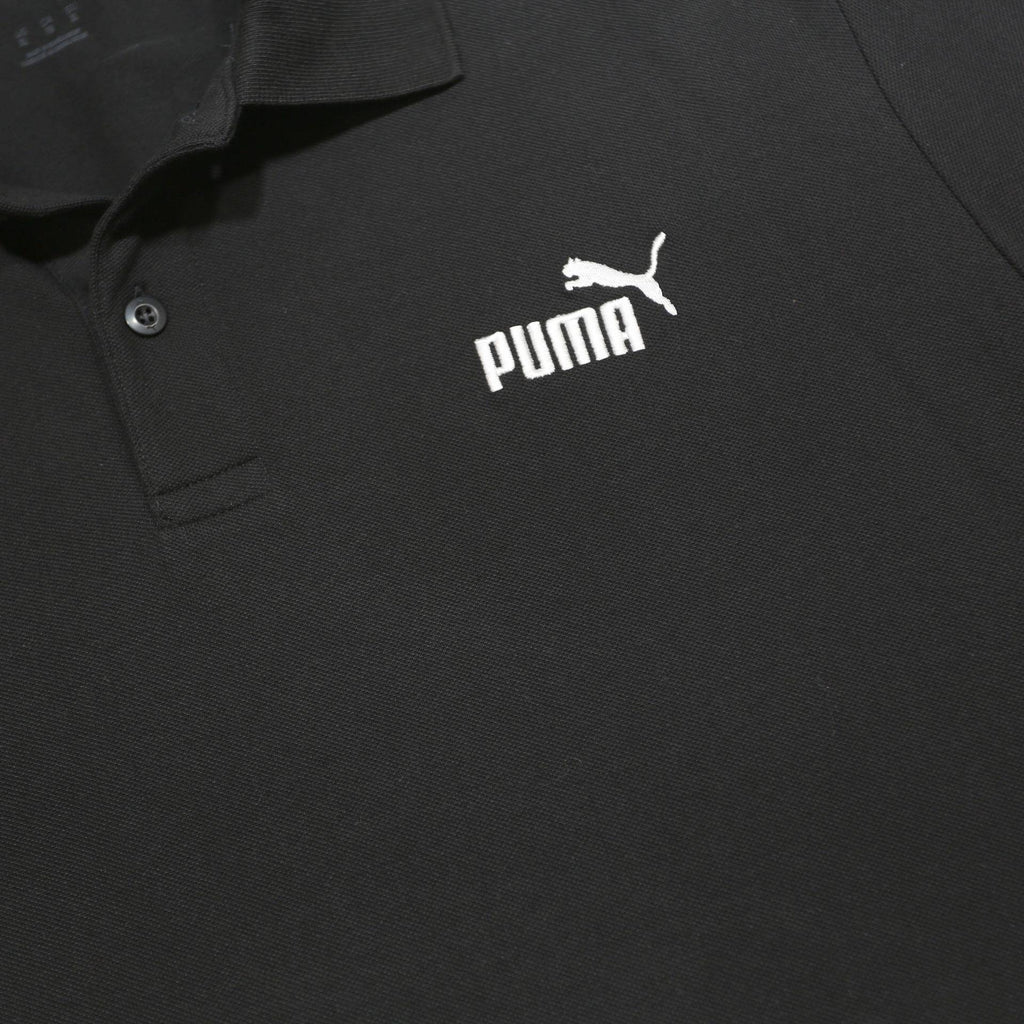 PUMA Mens Black Short Sleeve Plain XL Polo Shirt Cotton Blend Casual Sportswear