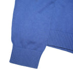 TOMMY HILFIGER Mens Blue Patterned Jumper V-Neck Basic Knit L Classic Cotton