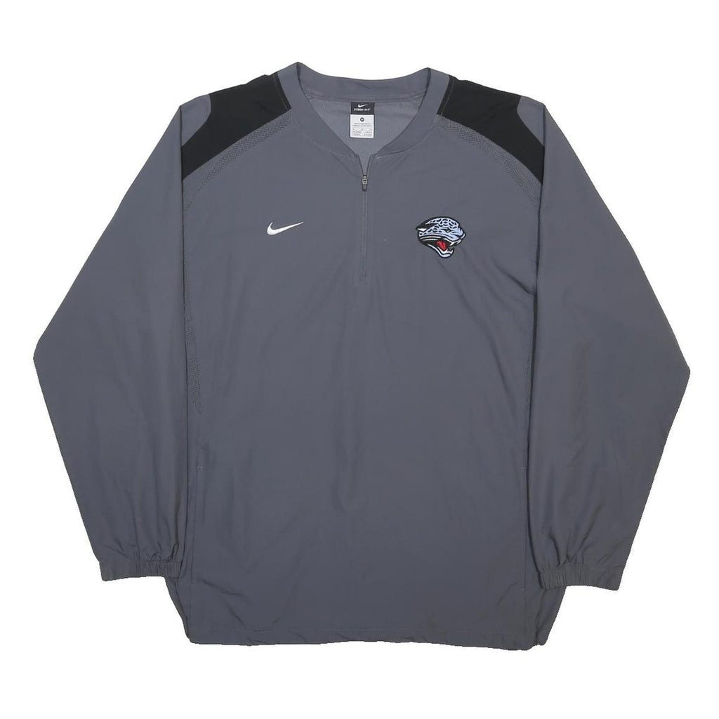 NIKE Mens Grey & Black Sports Jaguar Logo Crew Neck Sweatshirt M Polyester
