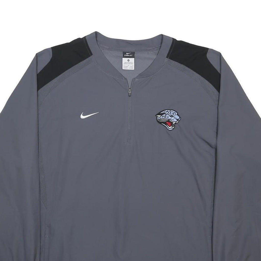NIKE Mens Grey & Black Sports Jaguar Logo Crew Neck Sweatshirt M Polyester