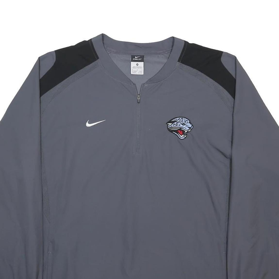 NIKE Mens Grey & Black Sports Jaguar Logo Crew Neck Sweatshirt M Polyester