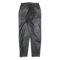 Womens Black Leather Regular Fit Trousers W28 L30 Zip Closure Stylish Pocketed