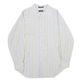 NAUTICA Mens White & Light Blue Check Shirt 2XL Cotton Long Sleeve Casual Formal