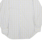 NAUTICA Mens White & Light Blue Check Shirt 2XL Cotton Long Sleeve Casual Formal