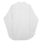 NAUTICA Mens White & Light Blue Check Shirt 2XL Cotton Long Sleeve Casual Formal