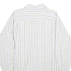NAUTICA Mens White & Light Blue Check Shirt 2XL Cotton Long Sleeve Casual Formal