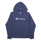 CHAMPION Mens Navy Hoodie S Cotton Blend Pullover Casual Sportswear