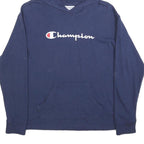 CHAMPION Mens Navy Hoodie S Cotton Blend Pullover Casual Sportswear