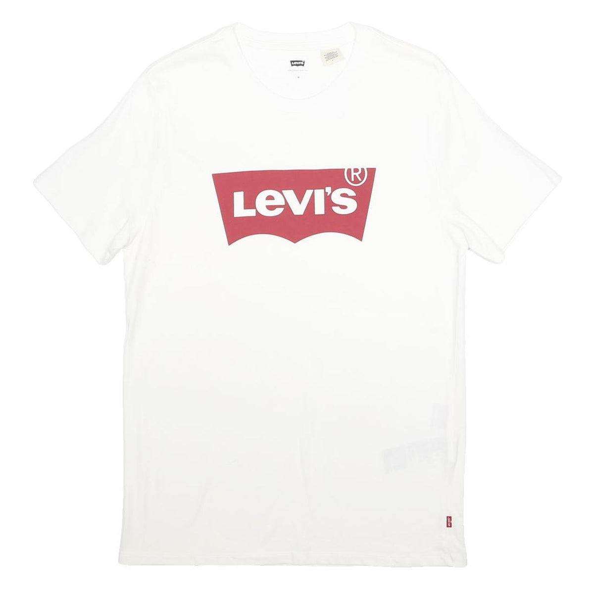 LEVI'S Mens White Red Logo Graphic T-Shirt M Short Sleeve Crew Neck Cotton