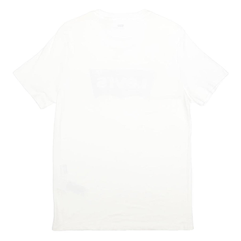 LEVI'S Mens White Red Logo Graphic T-Shirt M Short Sleeve Crew Neck Cotton