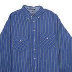 VAN HEUSEN Mens Blue Striped Shirt L Button-Down Long Sleeve Casual Acrylic