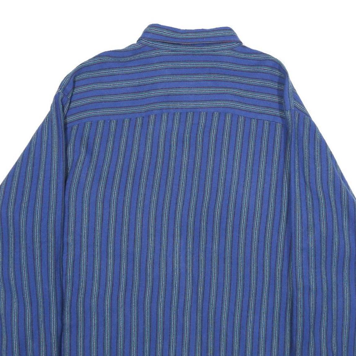 VAN HEUSEN Mens Blue Striped Shirt L Button-Down Long Sleeve Casual Acrylic