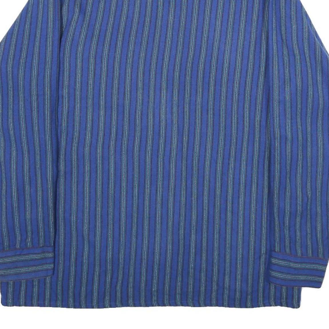 VAN HEUSEN Mens Blue Striped Shirt L Button-Down Long Sleeve Casual Acrylic