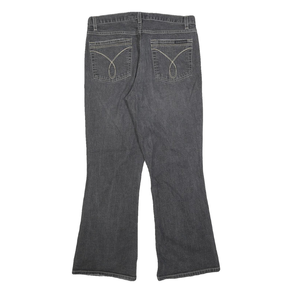 CALVIN KLEIN JEANS Womens Grey Regular Flared Denim Raw W32 L30 Stylish Detail