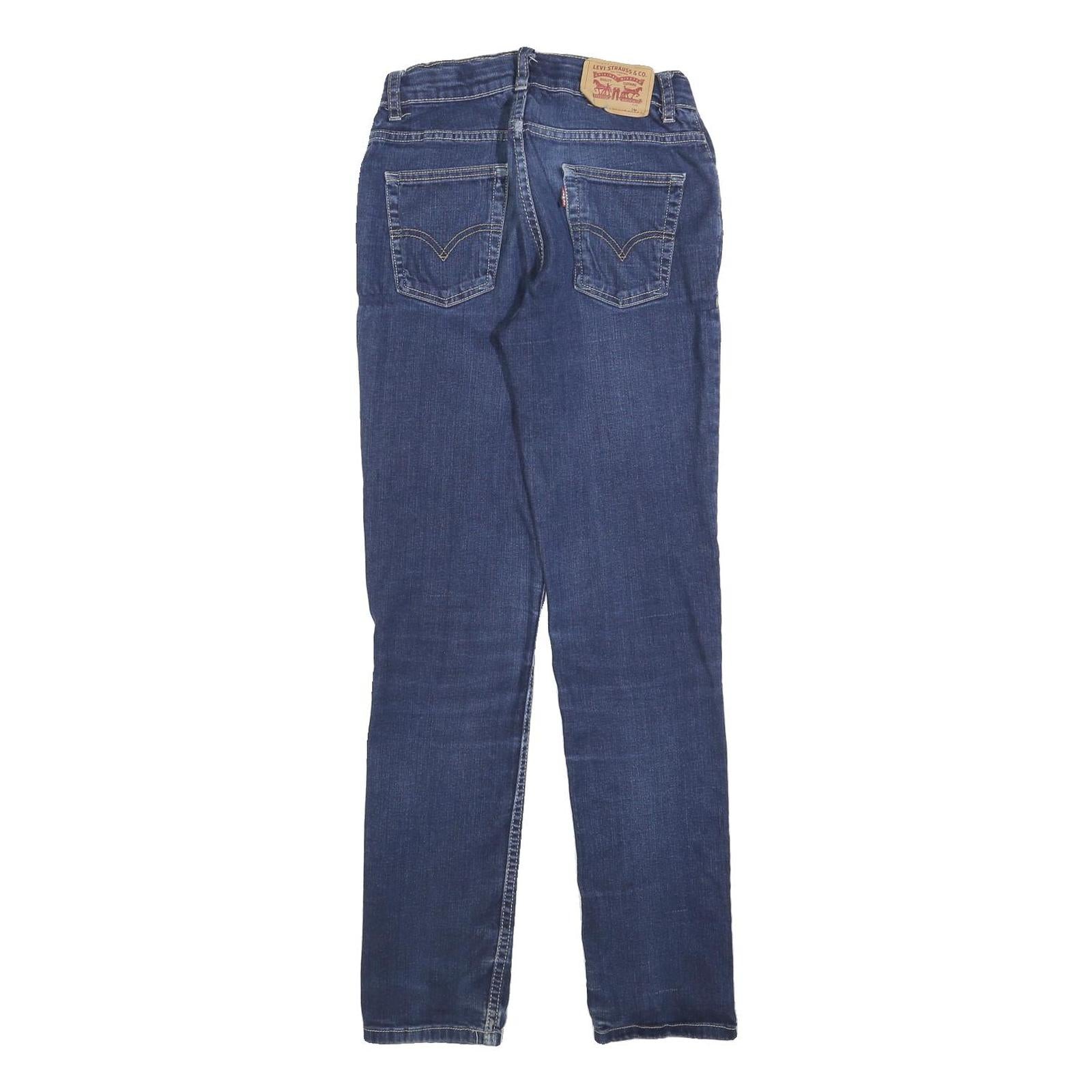 LEVI'S 512 Tapered Girls Jeans Blue Slim Denim W25 L30 Stylish Cotton Blend Zip