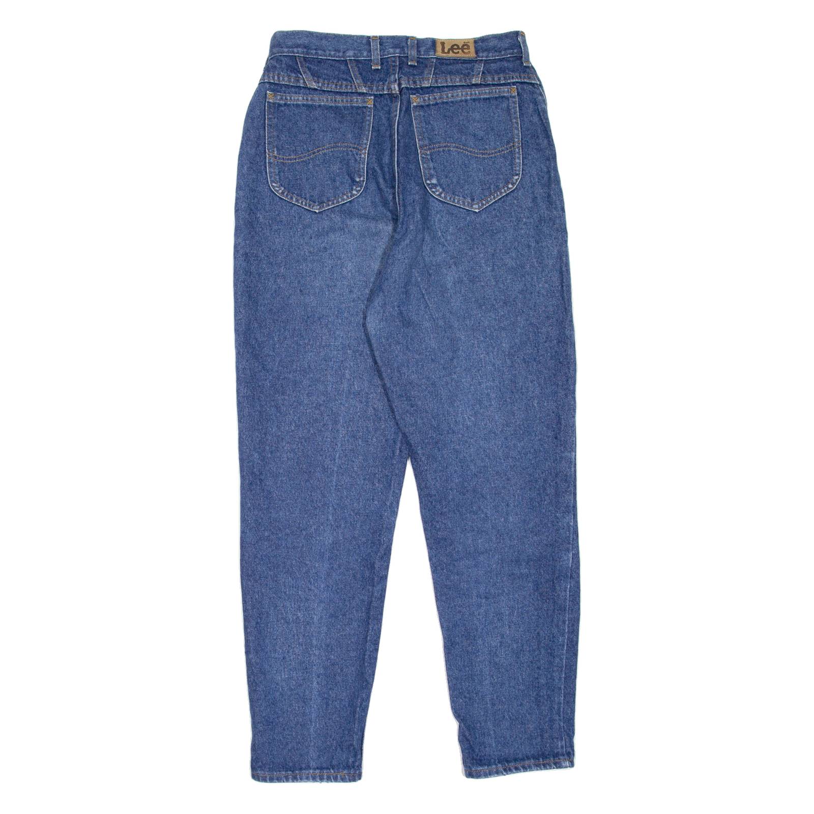 LEE Womens Jeans Blue Regular Mom Stone Wash W28 L28