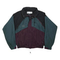 COLUMBIA Mens Black Teal & Burgundy Outdoor Jacket L Synthetic Colourblock Zip