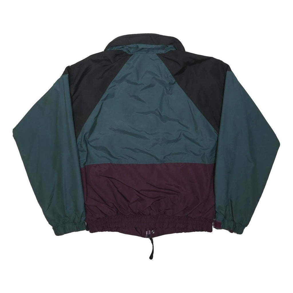 COLUMBIA Mens Black Teal & Burgundy Outdoor Jacket L Synthetic Colourblock Zip