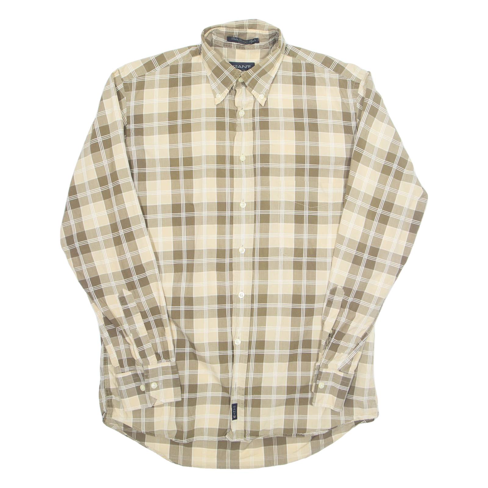 GANT Oversized Mens Shirt Green Check Long Sleeve S