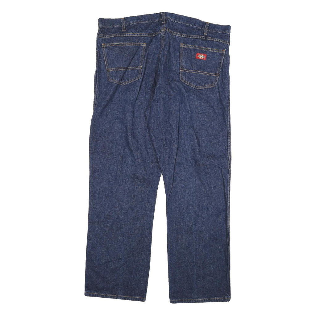 DICKIES Mens Jeans Blue Regular Straight Denim Medium W40 L30 Workwear Zip