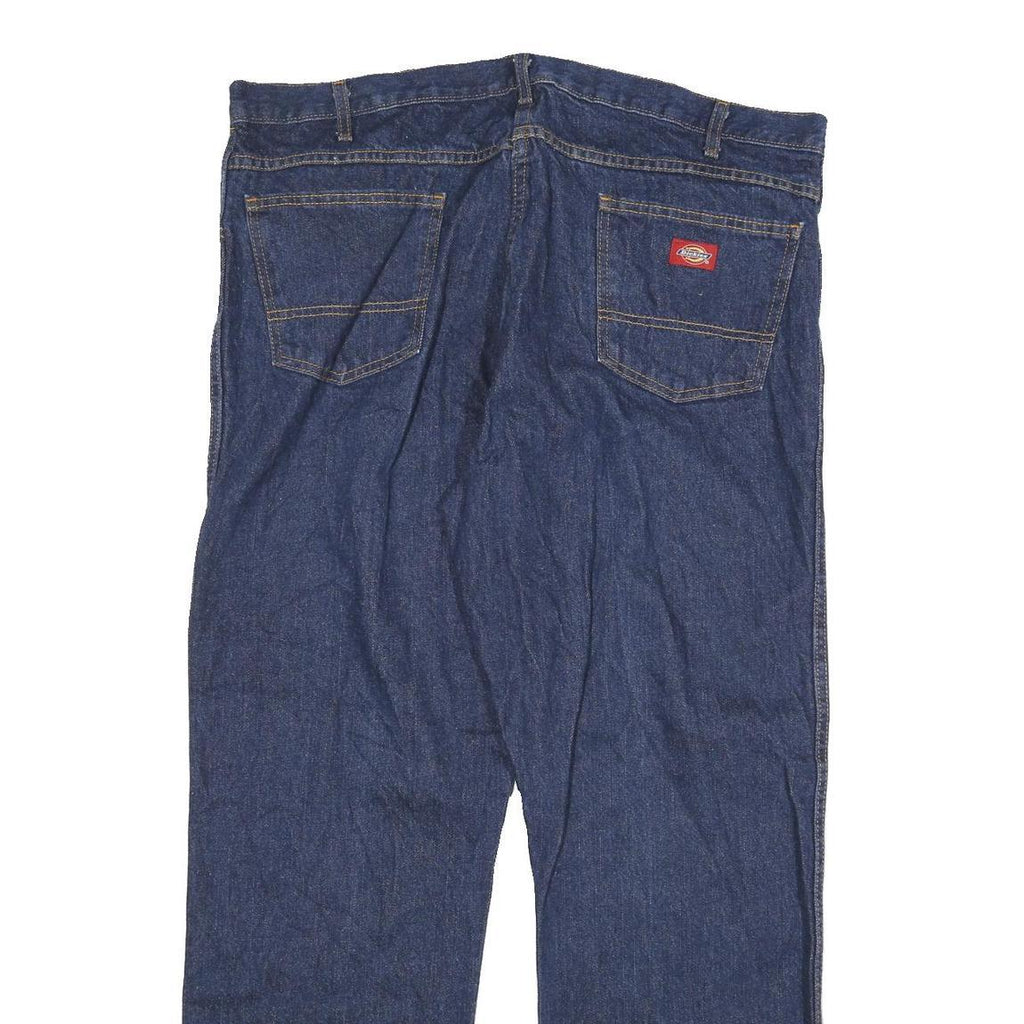 DICKIES Mens Jeans Blue Regular Straight Denim Medium W40 L30 Workwear Zip