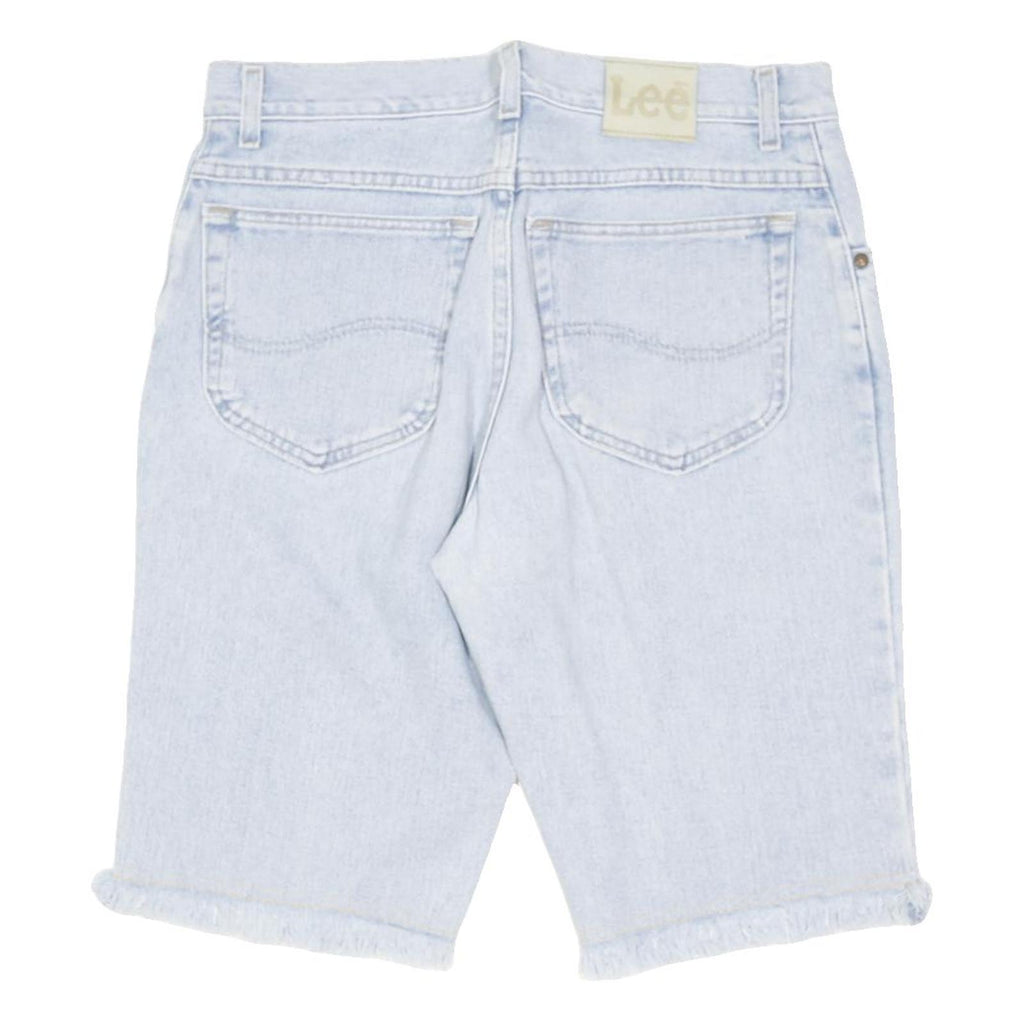 LEE Mens Shorts Blue Denim Casual M W34 Frayed Hem Cotton