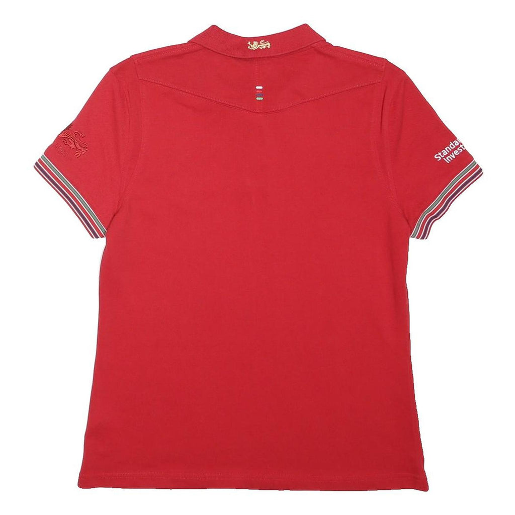 CANTERBURY Womens Red Rugby Crest Short Sleeve Polo Shirt UK 16 Cotton