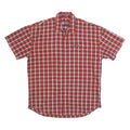 CHAPS RALPH LAUREN Mens Red Blue Beige Check Shirt L Casual Summer Cotton Short