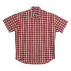 CHAPS RALPH LAUREN Mens Red Blue Beige Check Shirt L Casual Summer Cotton Short
