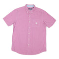 CHAPS Mens Pink & White Check Shirt M Button-Down Collar Short Sleeve Cotton