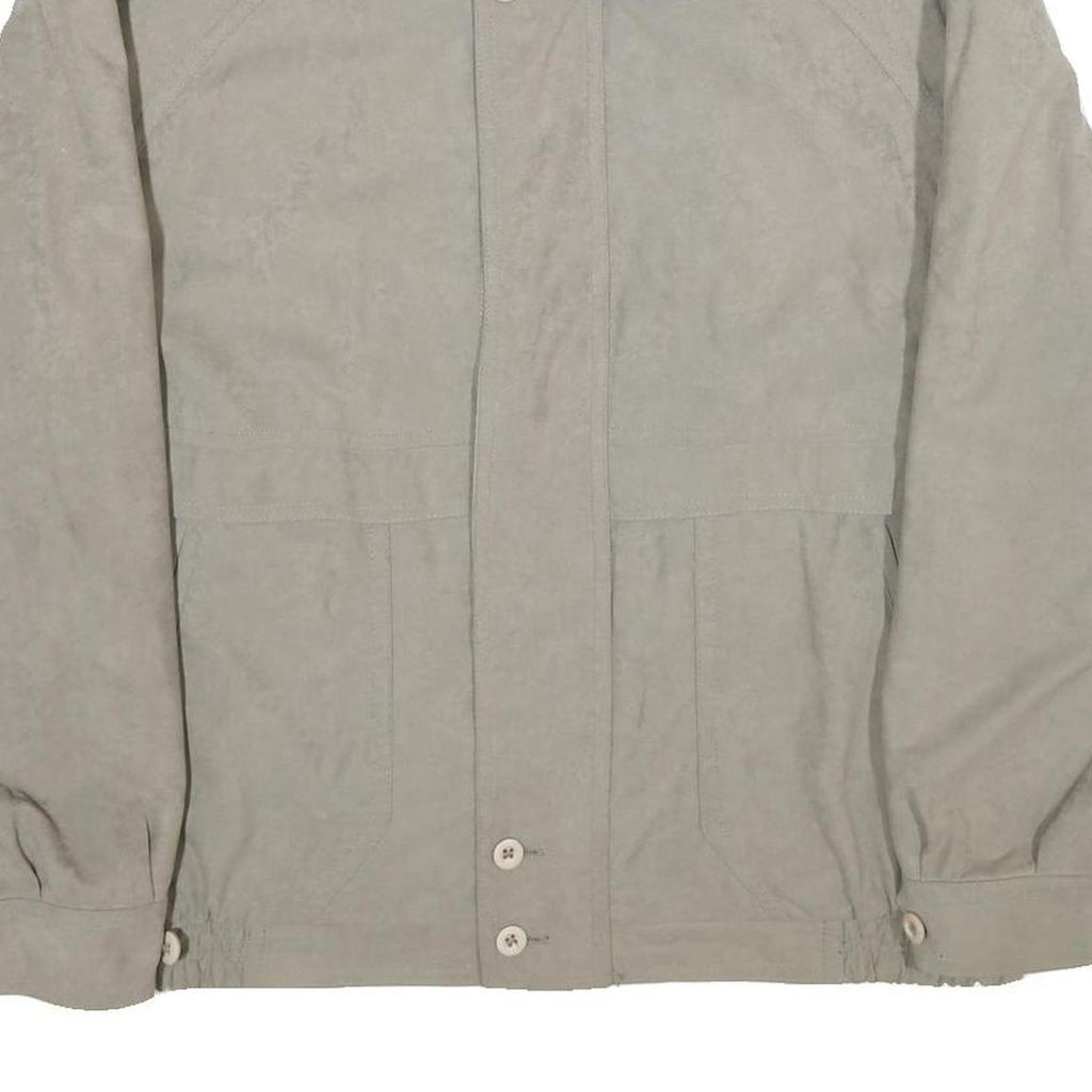 KEMPEL Mens Beige Polyester Blend Zip Jacket XL Woven Plain Lightweight