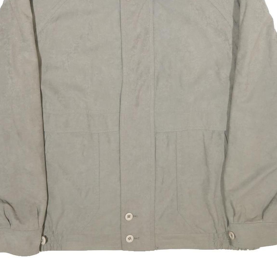 KEMPEL Mens Beige Polyester Blend Zip Jacket XL Woven Plain Lightweight