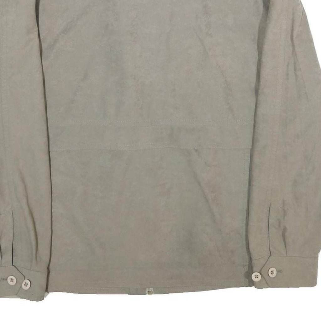 KEMPEL Mens Beige Polyester Blend Zip Jacket XL Woven Plain Lightweight