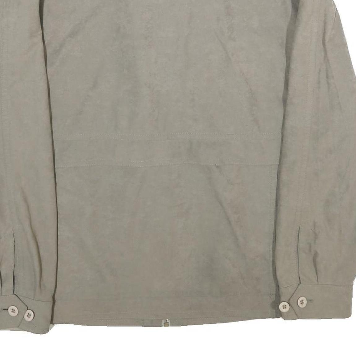 KEMPEL Mens Beige Polyester Blend Zip Jacket XL Woven Plain Lightweight