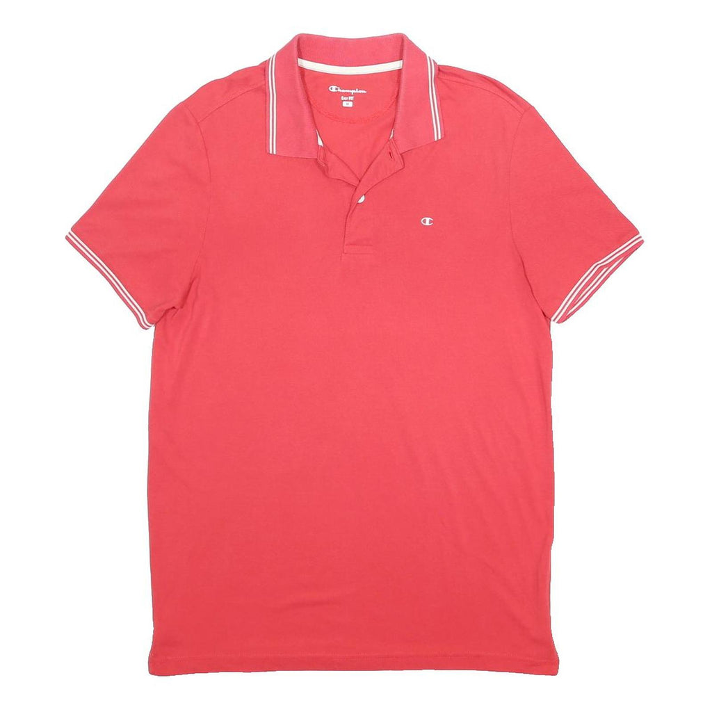 CHAMPION Mens Red Polo Shirt M Cotton Blend Short Sleeve Basic Athletic