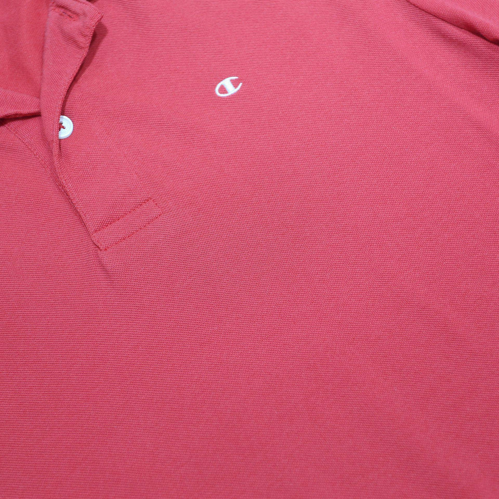 CHAMPION Mens Red Polo Shirt M Cotton Blend Short Sleeve Basic Athletic
