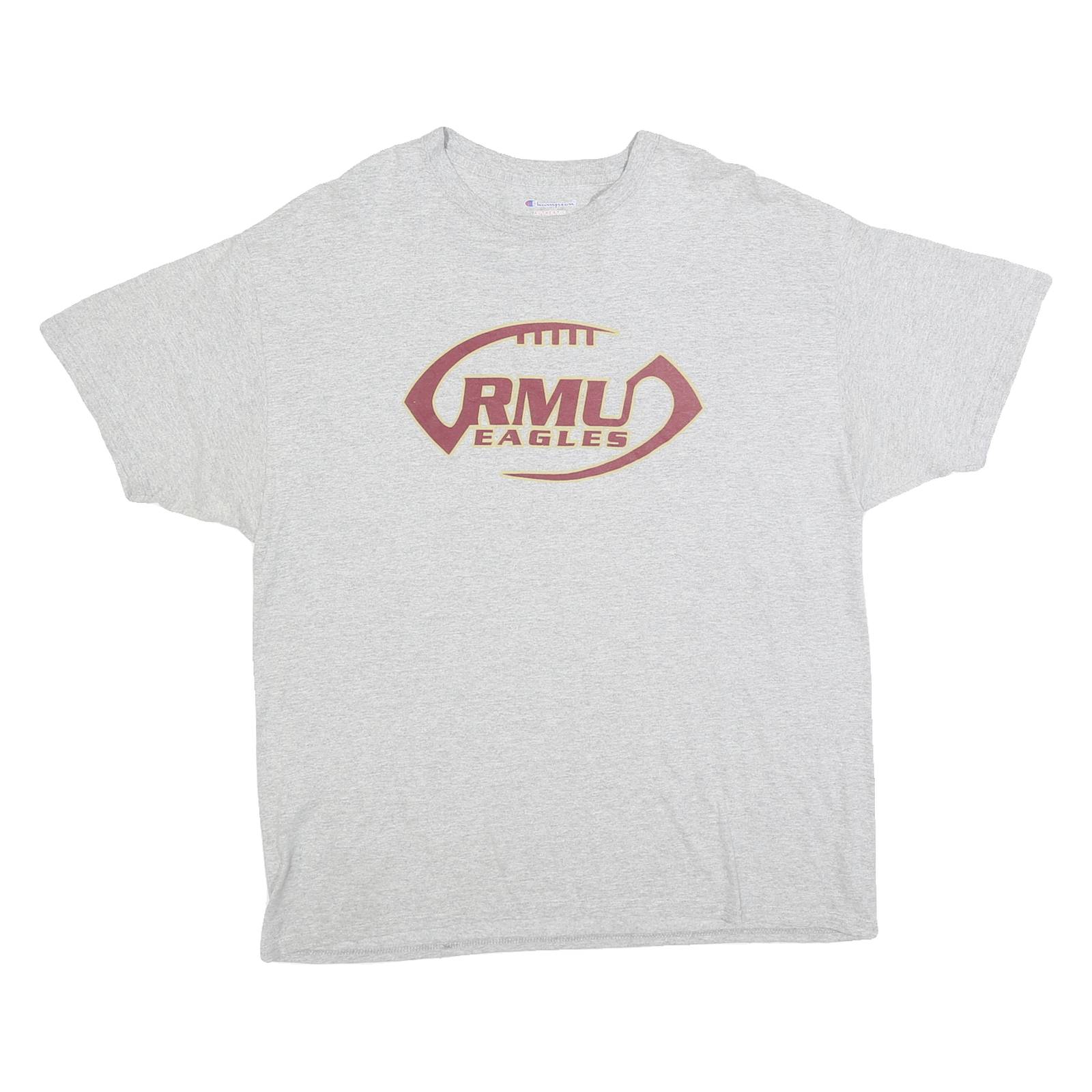 CHAMPION Mens Grey RMU Eagles Graphic T-Shirt XL Short Sleeve Crew Neck Cotton
