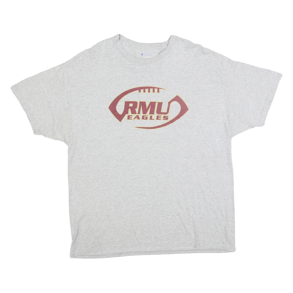 CHAMPION Mens Grey RMU Eagles Graphic T-Shirt XL Short Sleeve Crew Neck Cotton