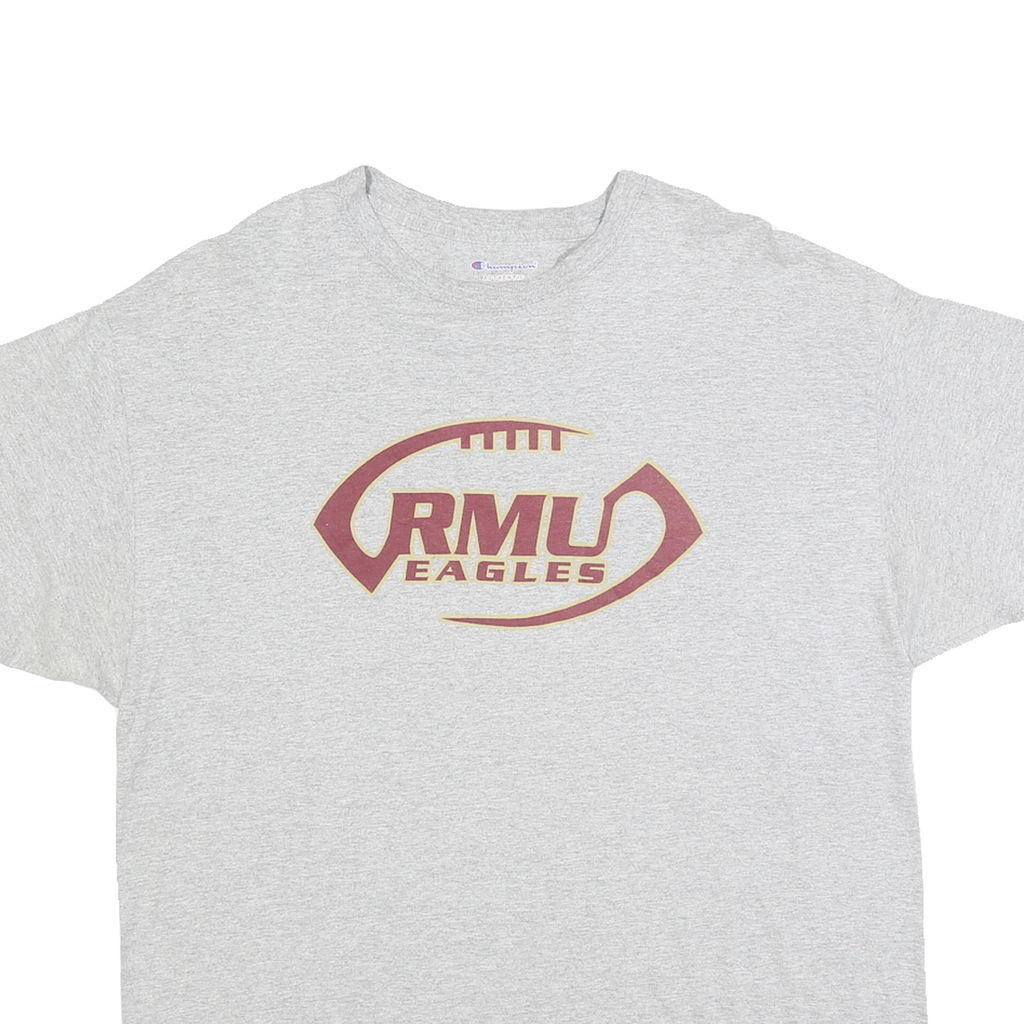 CHAMPION Mens Grey RMU Eagles Graphic T-Shirt XL Short Sleeve Crew Neck Cotton