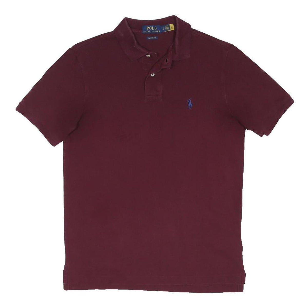 POLO RALPH LAUREN Mens Maroon Polo Shirt S Classic Fit Short Sleeve Cotton Blend