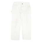 DICKIES Mens White Regular Fit Straight Denim Jeans W34 L30 Workwear Utility