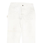 DICKIES Mens White Regular Fit Straight Denim Jeans W34 L30 Workwear Utility