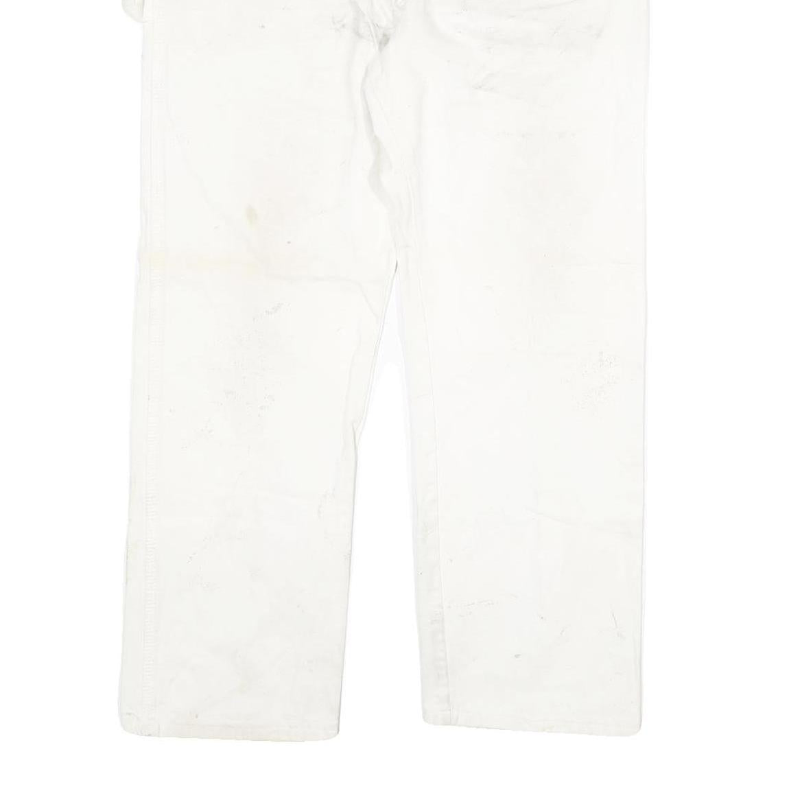 DICKIES Mens White Regular Fit Straight Denim Jeans W34 L30 Workwear Utility